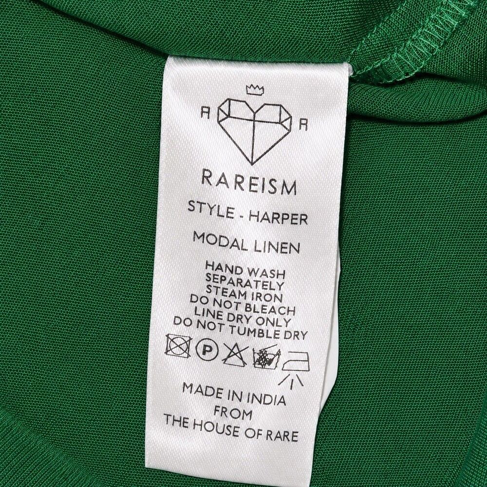 Rareism Harper Women’s XXS Green Modal Linen Button Down Shirt Blouse - Picture 5 of 7